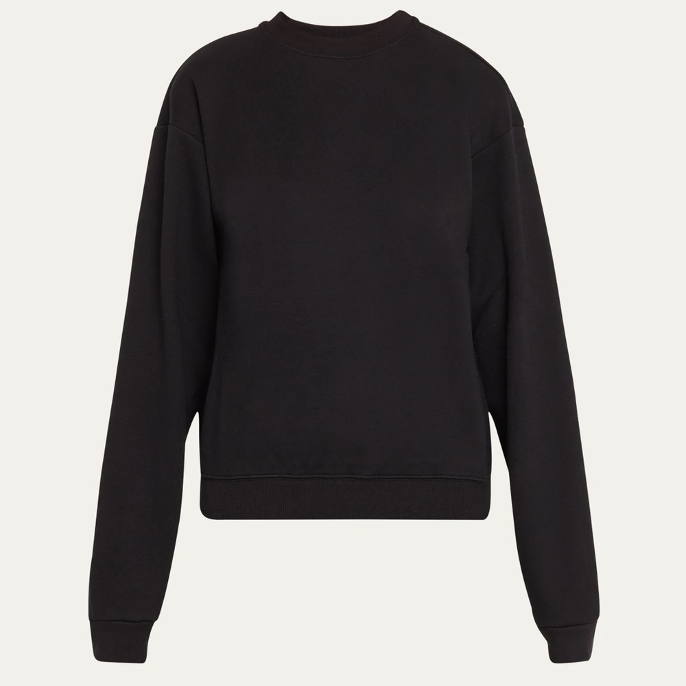 NWT SKIMS Cotton Fleece Crewneck Pullover XL color Onyx